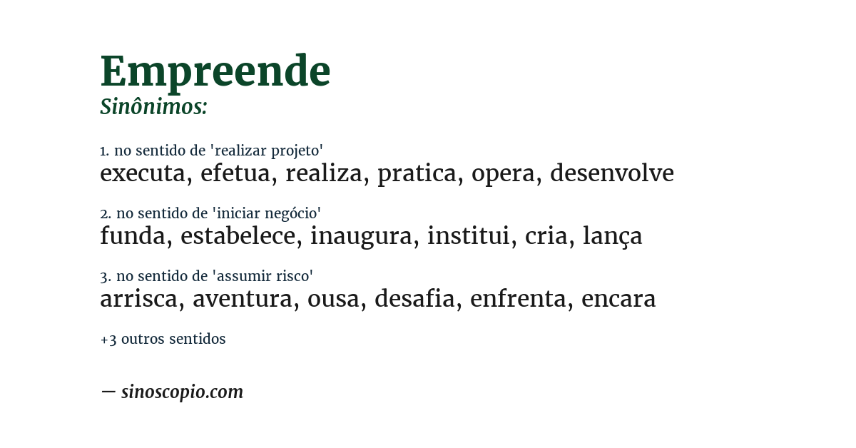 Sinônimo de empreende