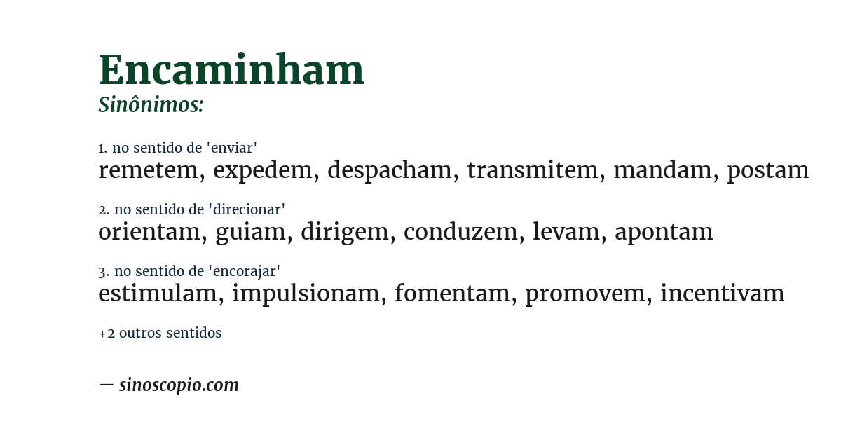 Sinônimo de encaminham