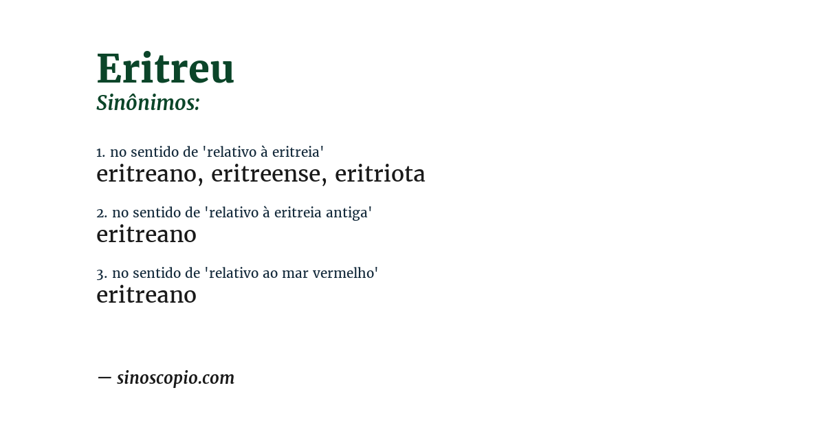 Sinônimo de eritreu