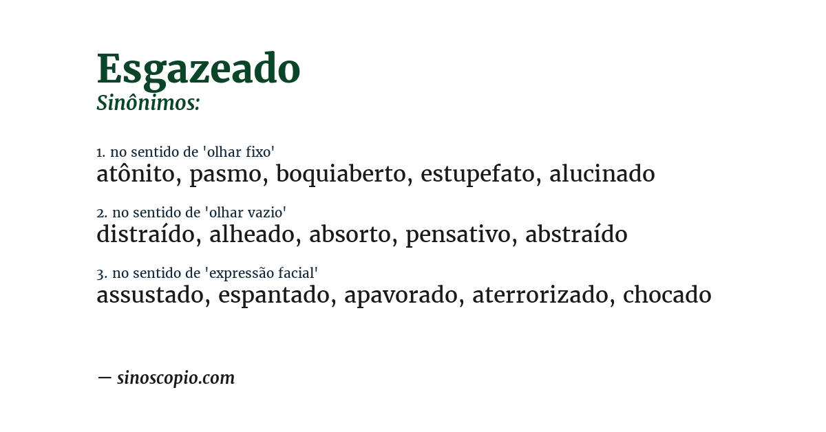 Sinônimo de esgazeado