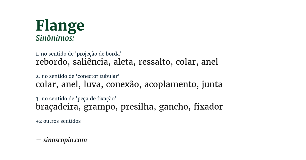 Sinônimo de flange