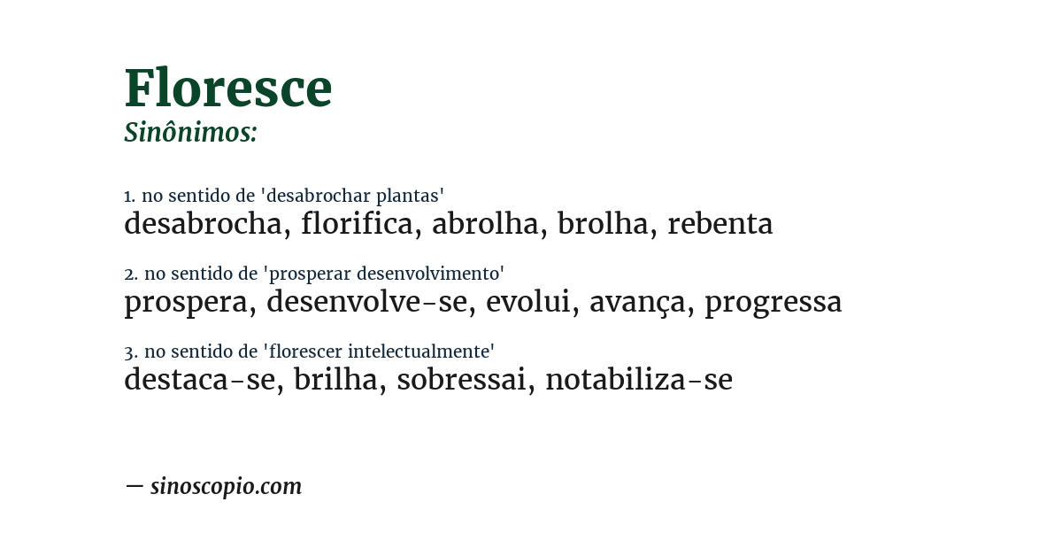 Sinônimo de floresce