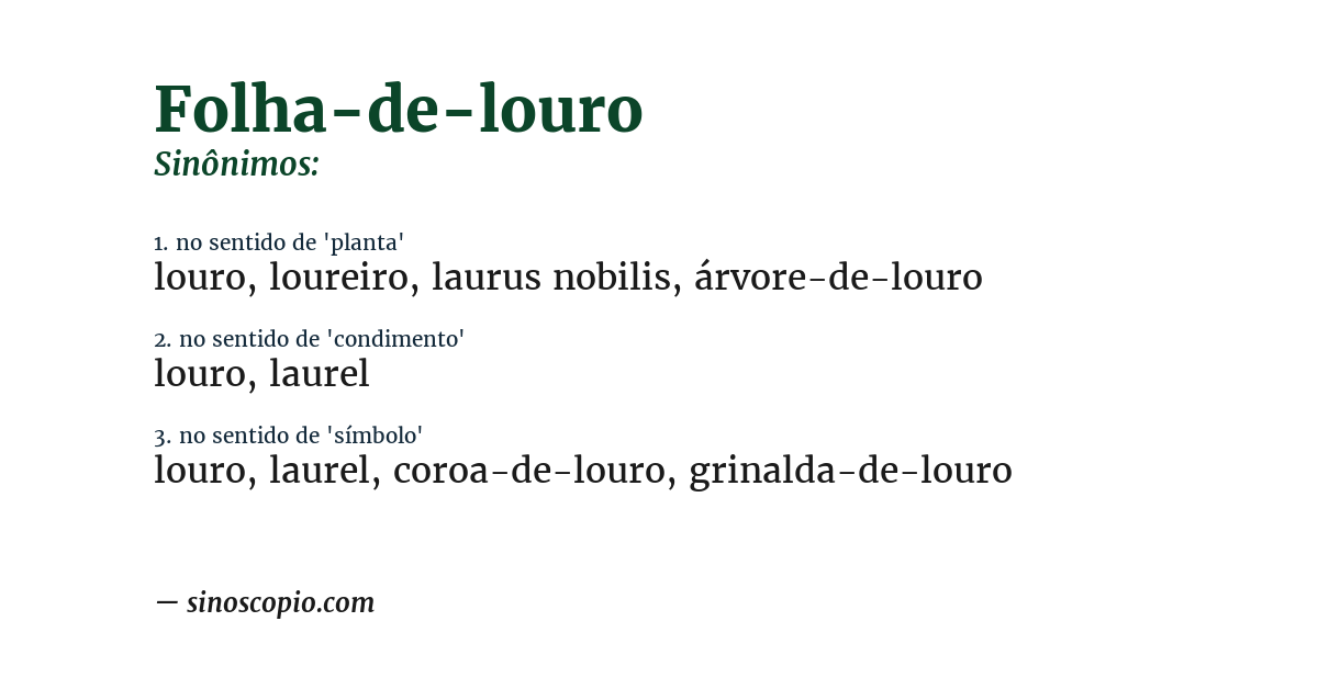 Sinônimo de folha-de-louro