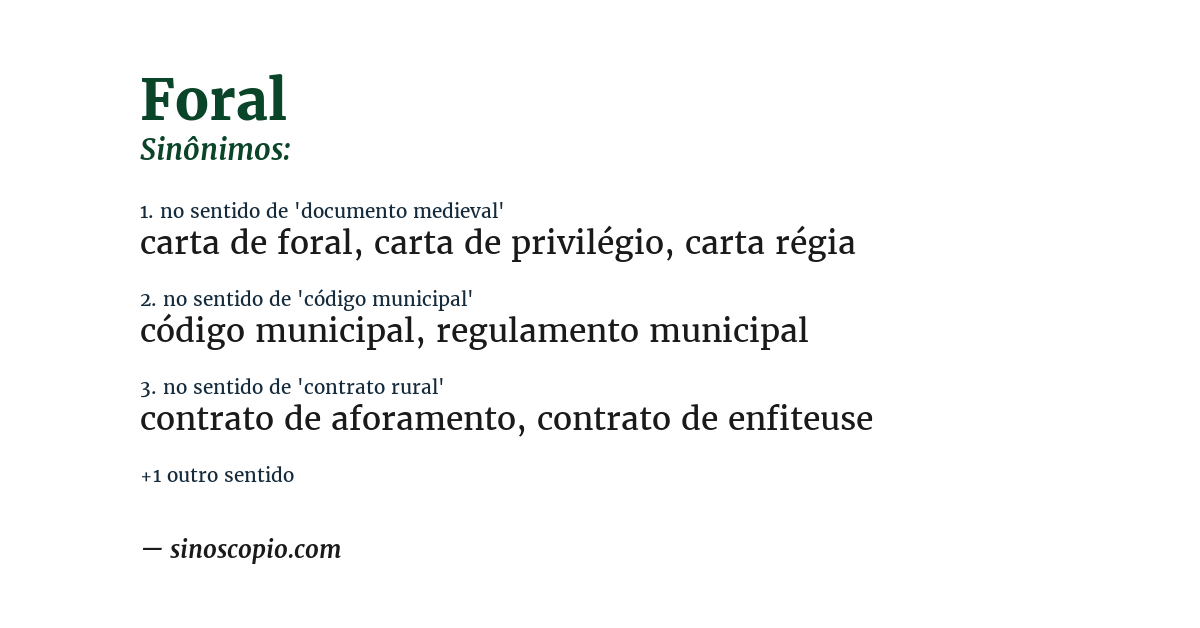 Sinônimo de foral