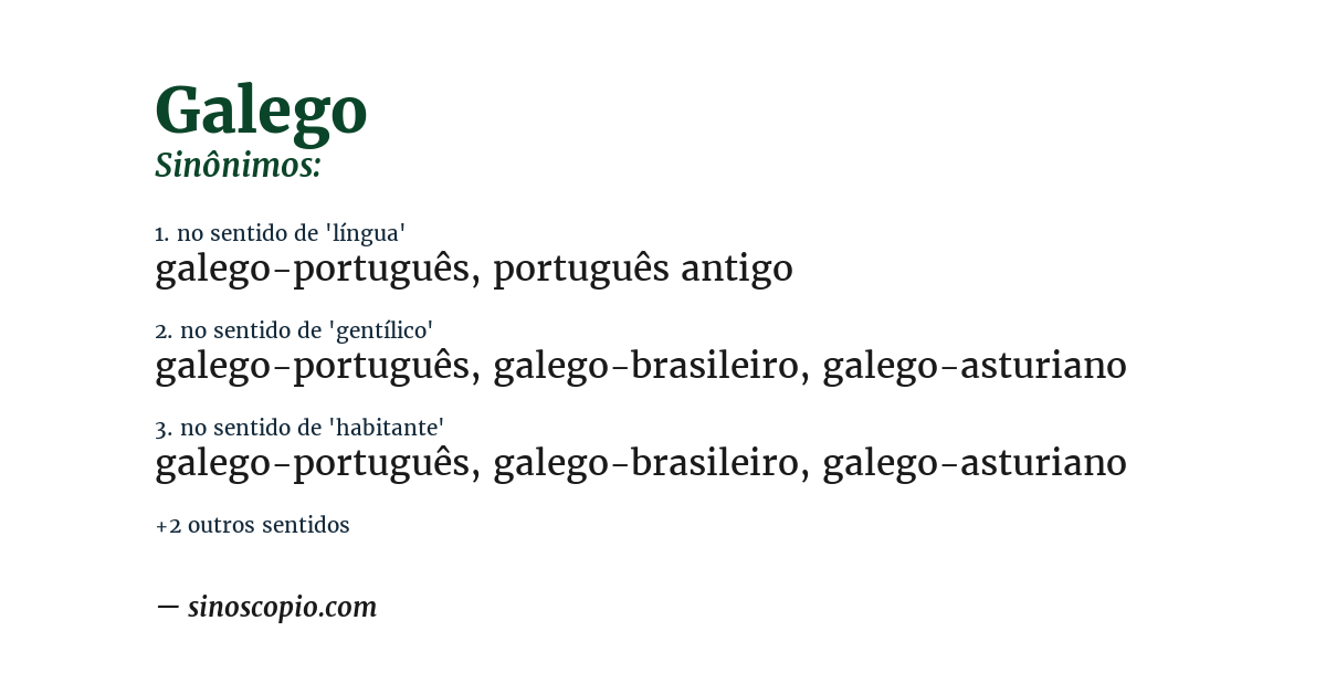 Sinônimo de galego