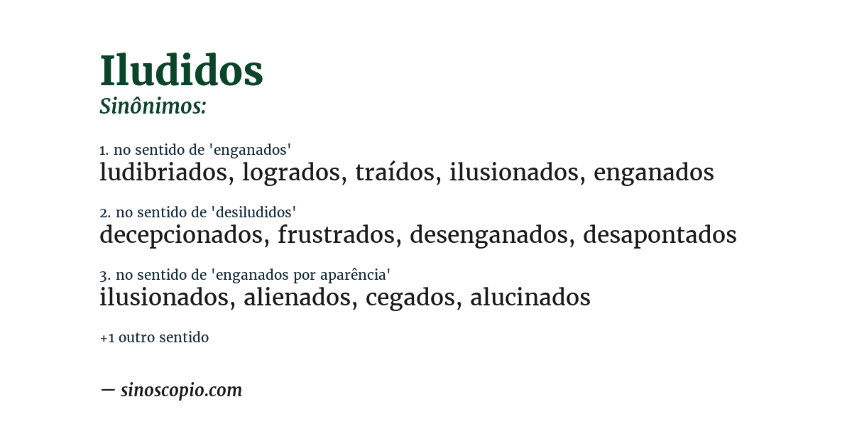 Sinônimo de iludidos
