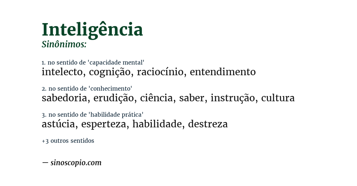 Sinônimo de inteligência
