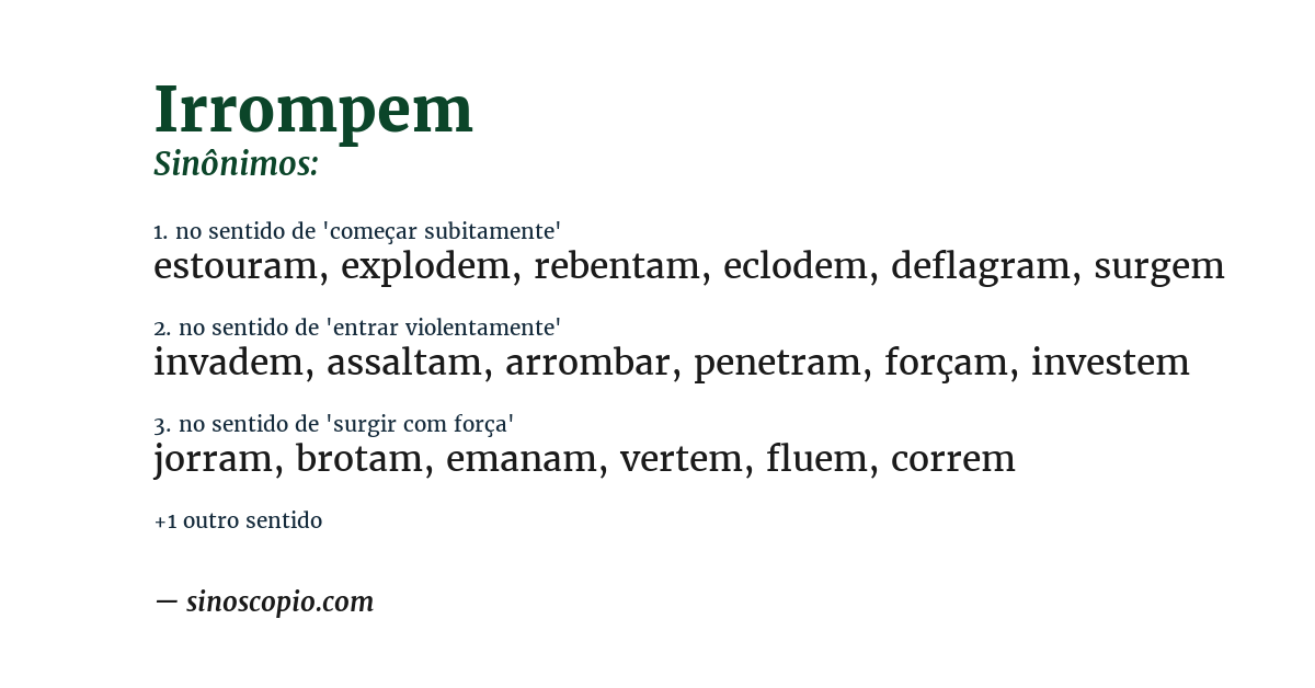 Sinônimo de irrompem