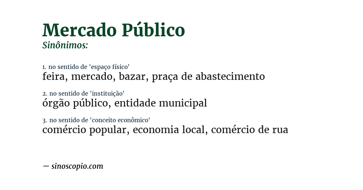 Sinônimo de mercado público