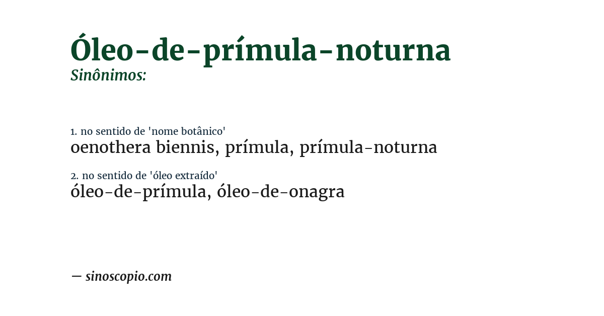 Sinônimo de óleo-de-prímula-noturna