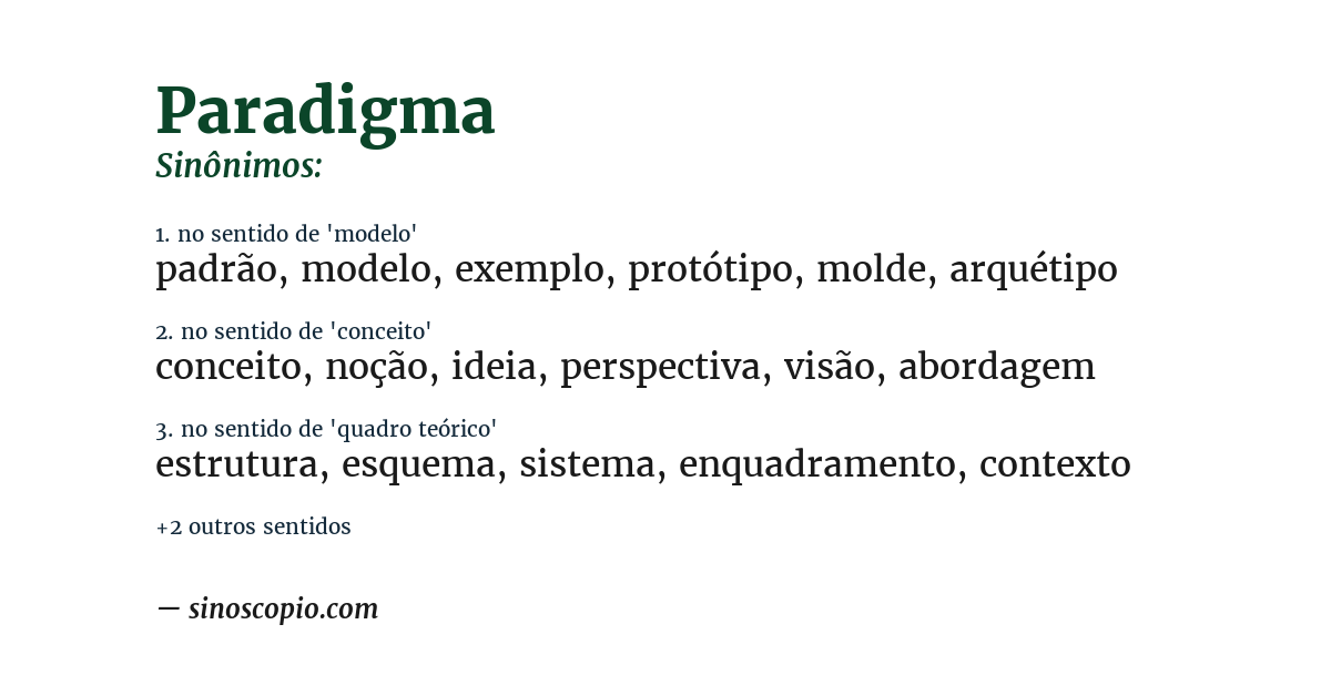 Sinônimo de paradigma