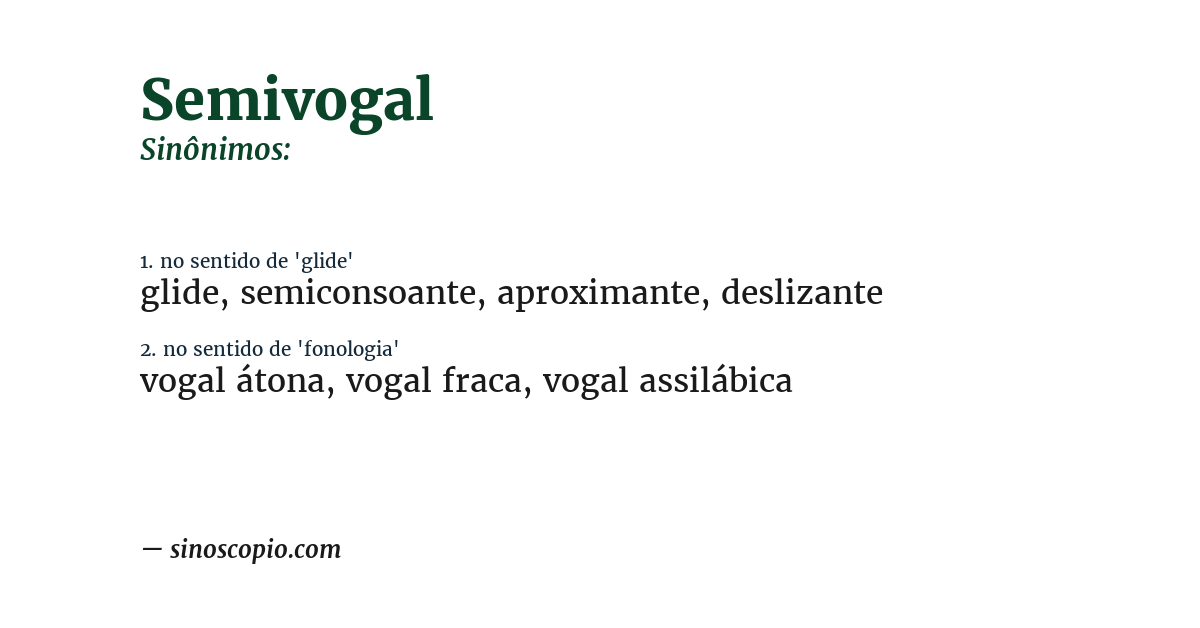 Sinônimo de semivogal