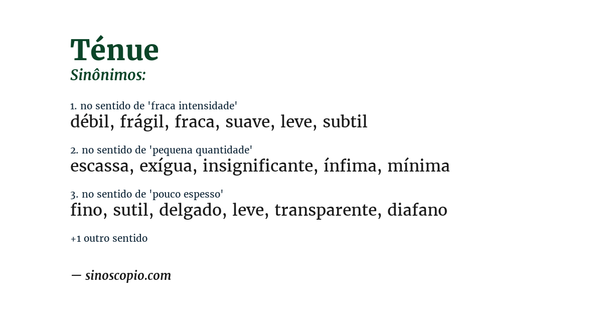 Sinônimo de ténue