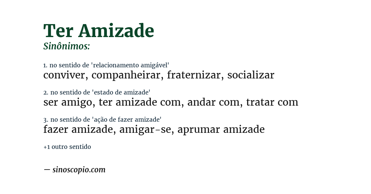 Sinônimo de ter amizade