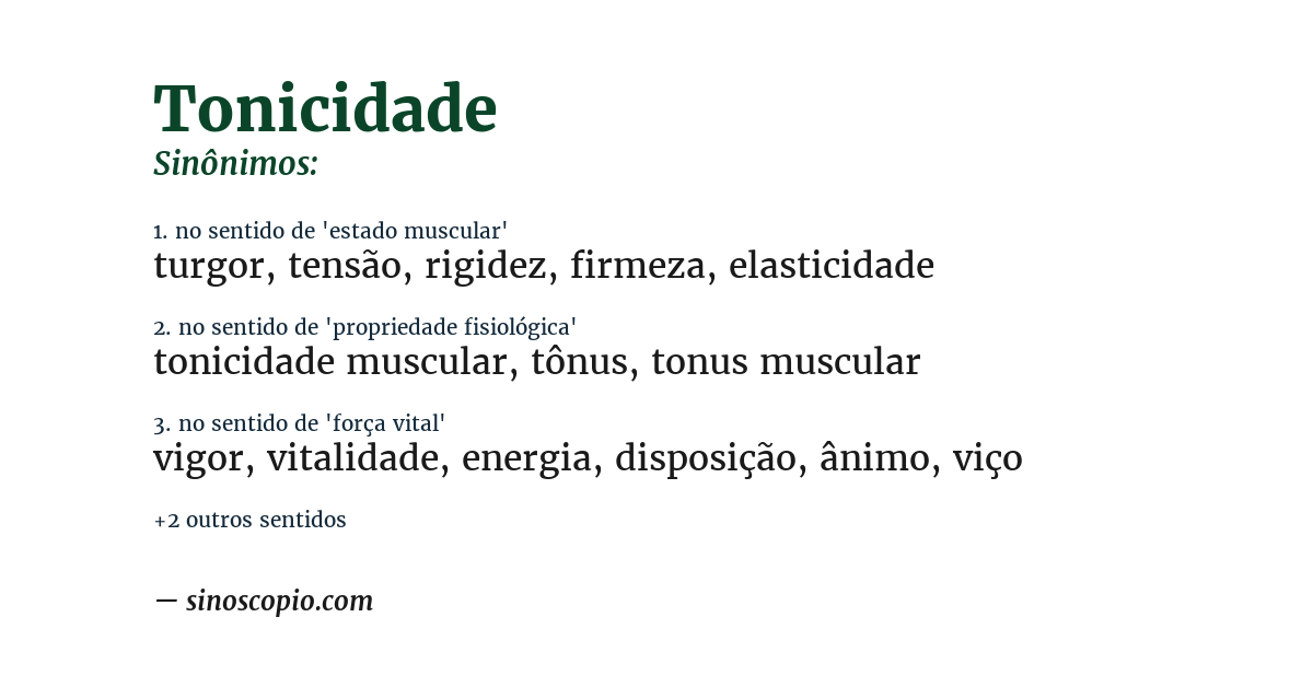Sinônimo de tonicidade