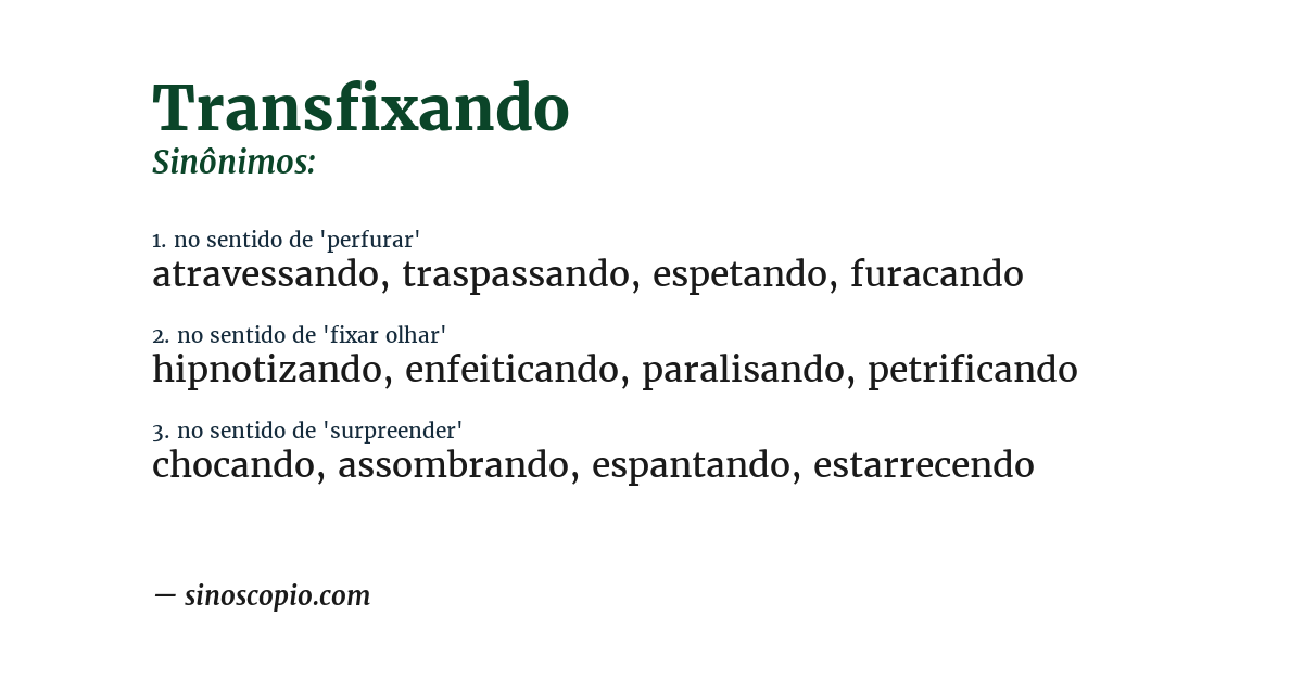 Sinônimo de transfixando