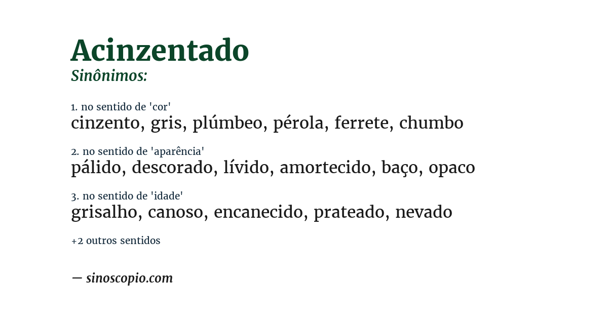 Sinônimo de acinzentado