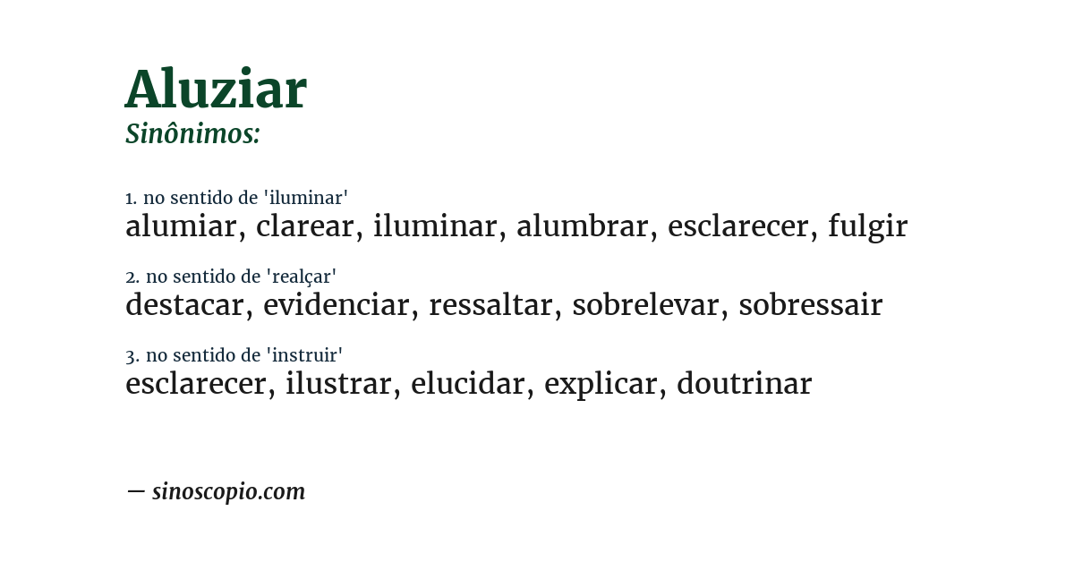 Sinônimo de aluziar