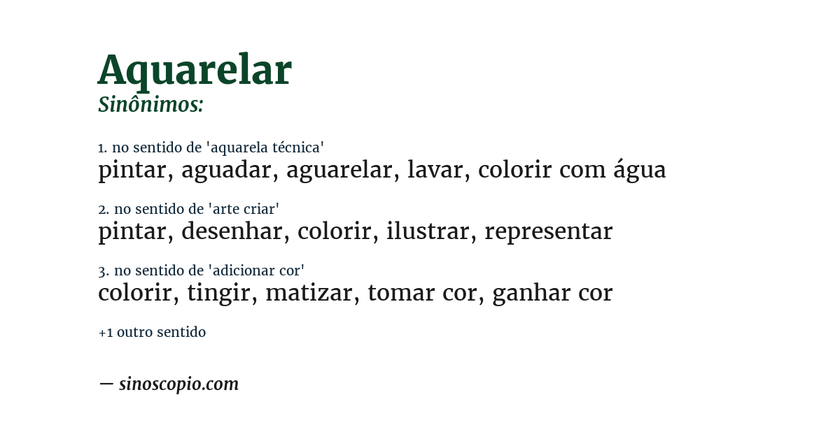 Sinônimo de aquarelar