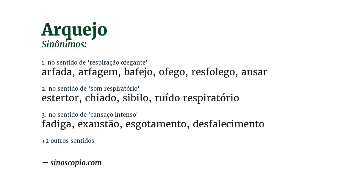 Sinônimo de arquejo
