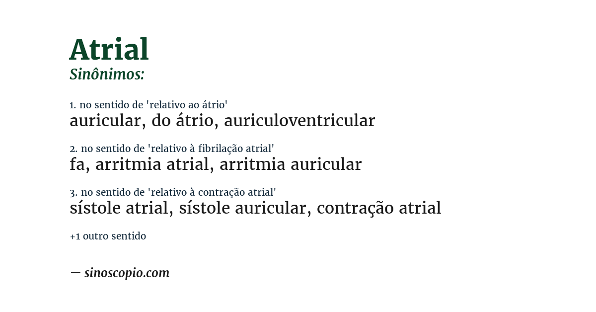 Sinônimo de atrial