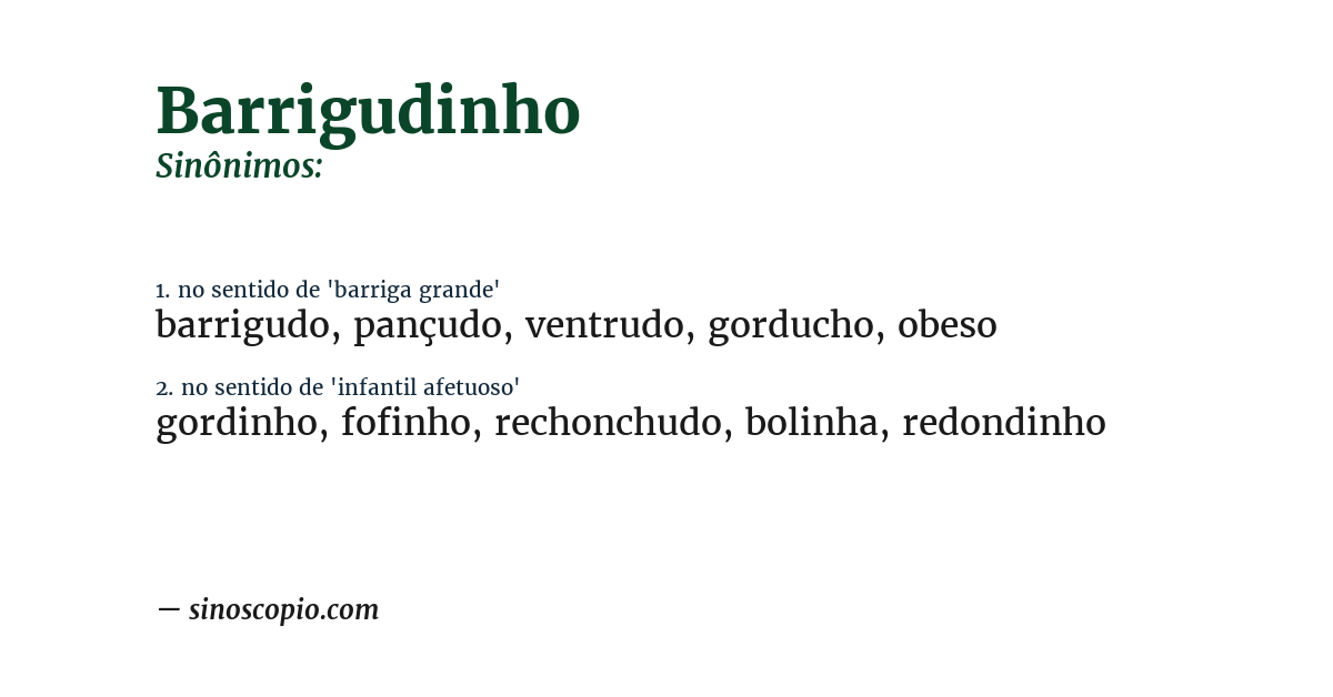 Sinônimo de barrigudinho