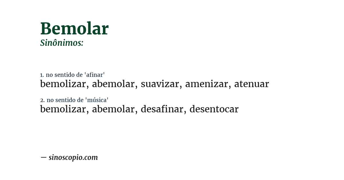 Sinônimo de bemolar