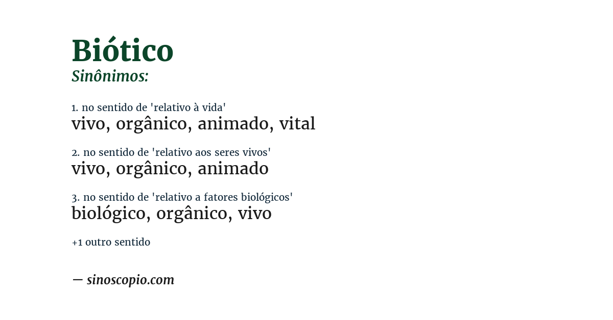 Sinônimo de biótico