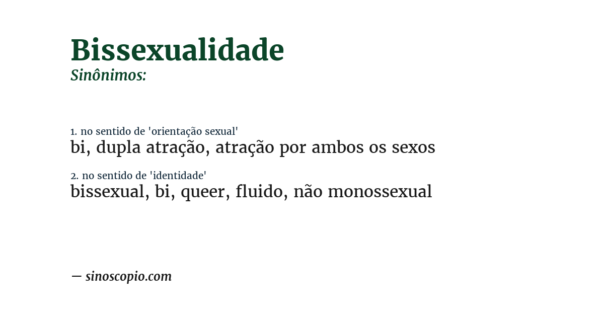 Sinônimo de bissexualidade