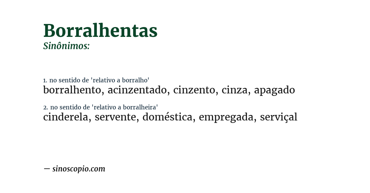 Sinônimo de borralhentas