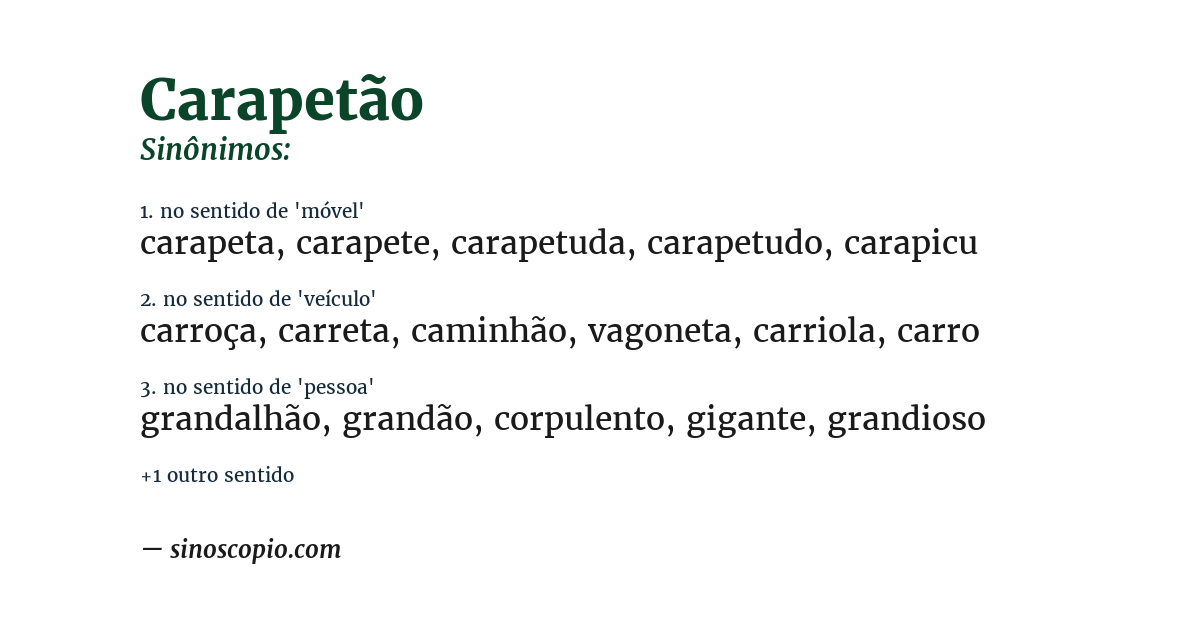Sinônimo de carapetão