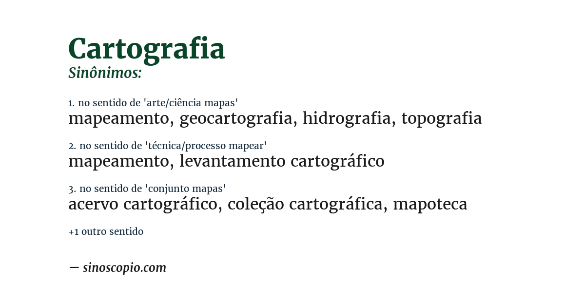 Sinônimo de cartografia