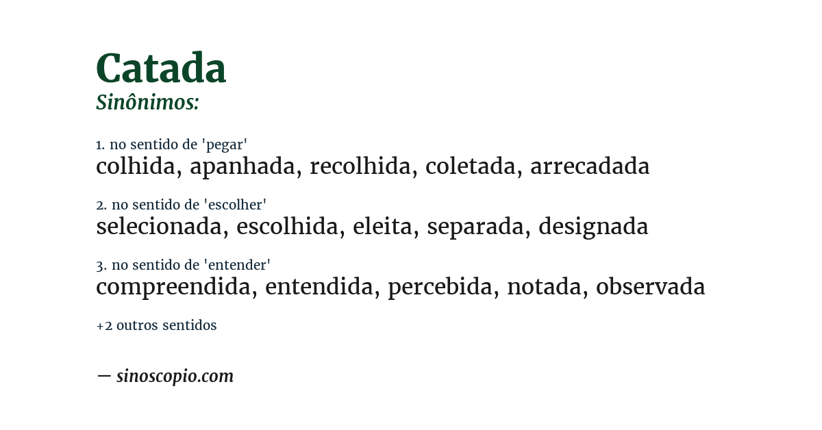 Sinônimo de catada