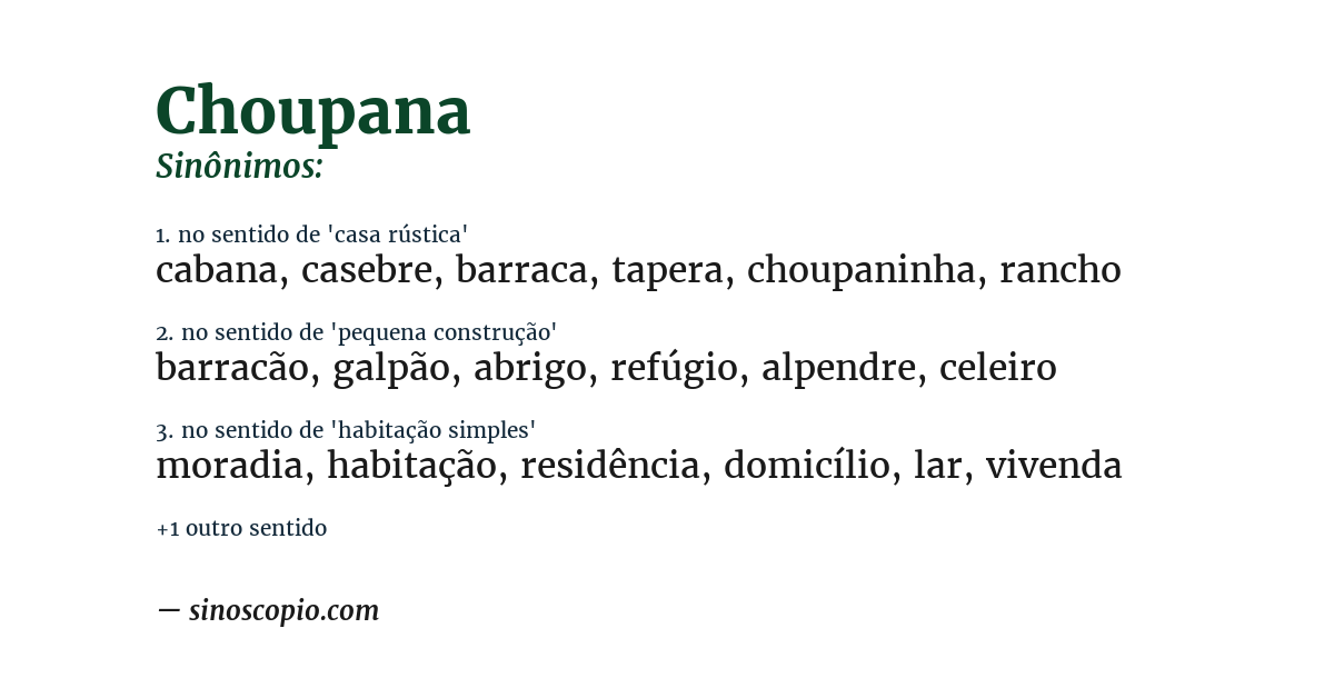 Sinônimo de choupana