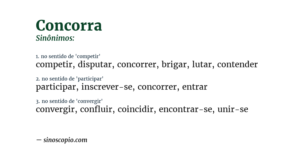 Sinônimo de concorra