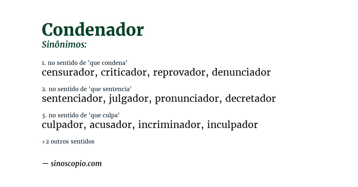 Sinônimo de condenador