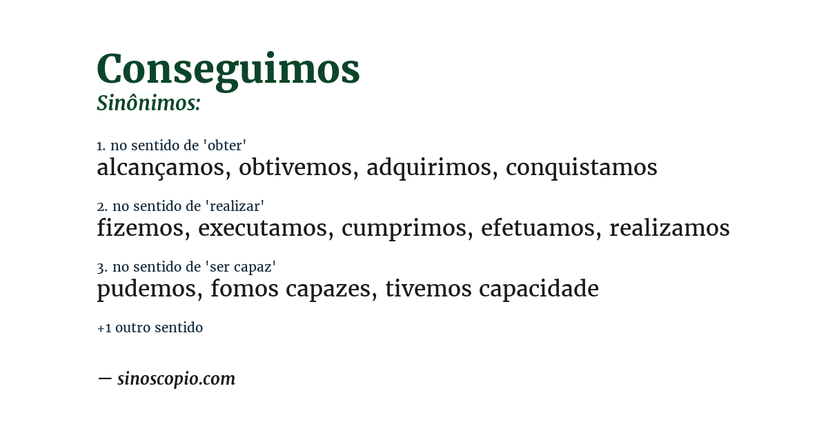 Sinônimo de conseguimos