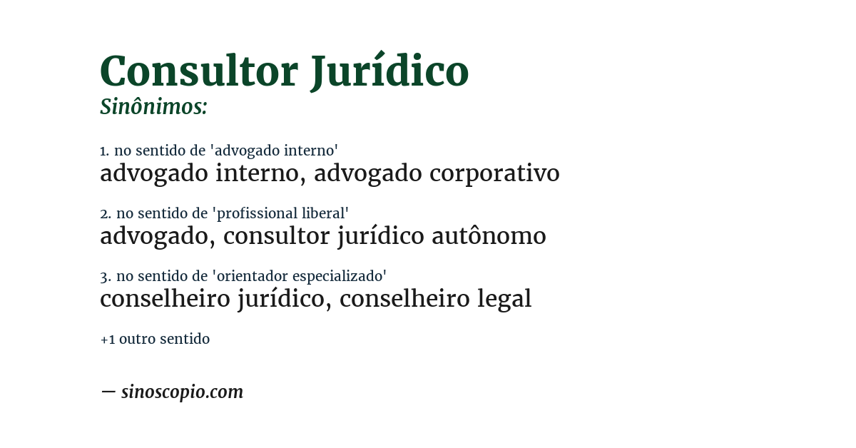 Sinônimo de consultor jurídico