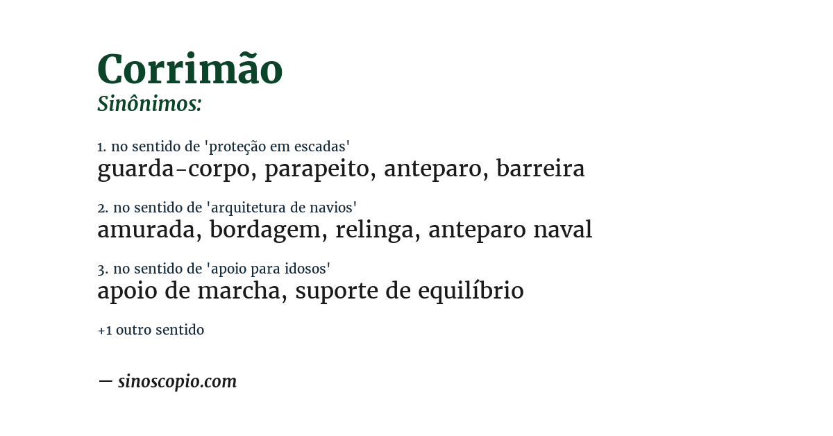 Sinônimo de corrimão