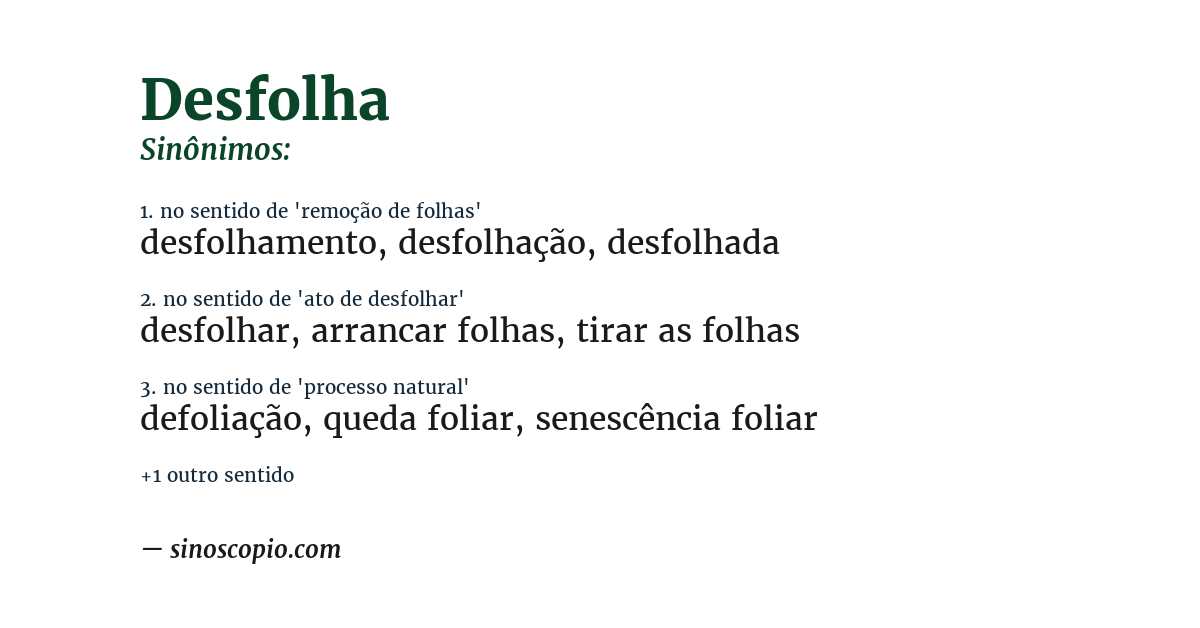Sinônimo de desfolha