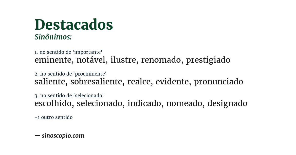 Sinônimo de destacados