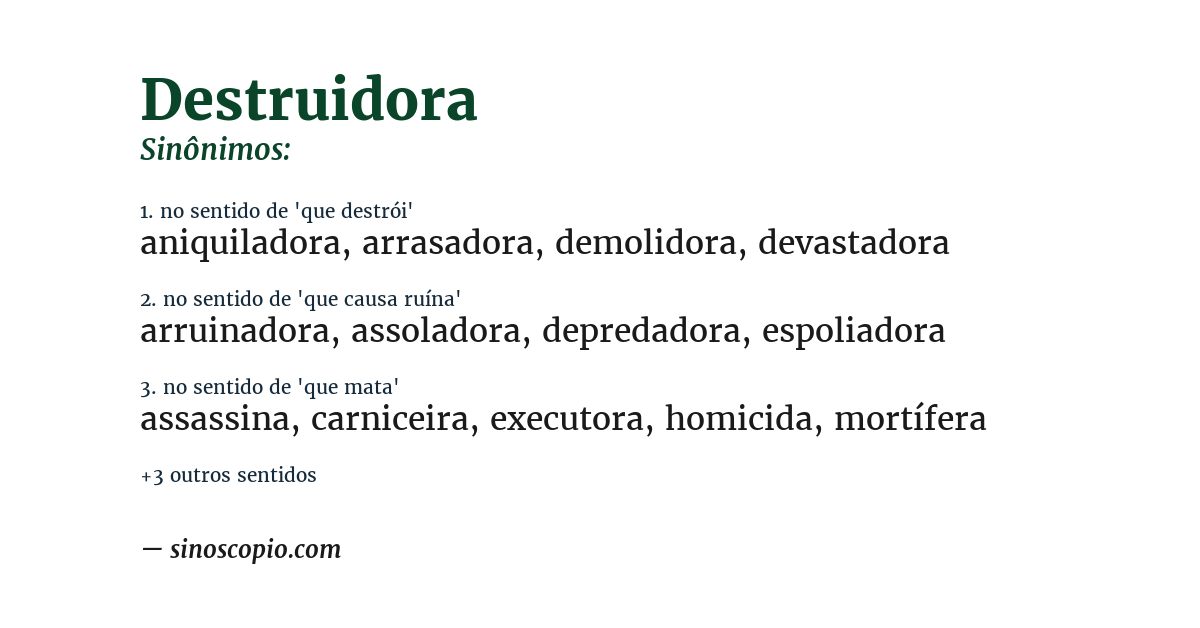 Sinônimo de destruidora