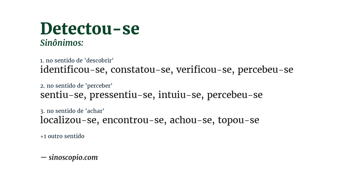 Sinônimo de detectou-se