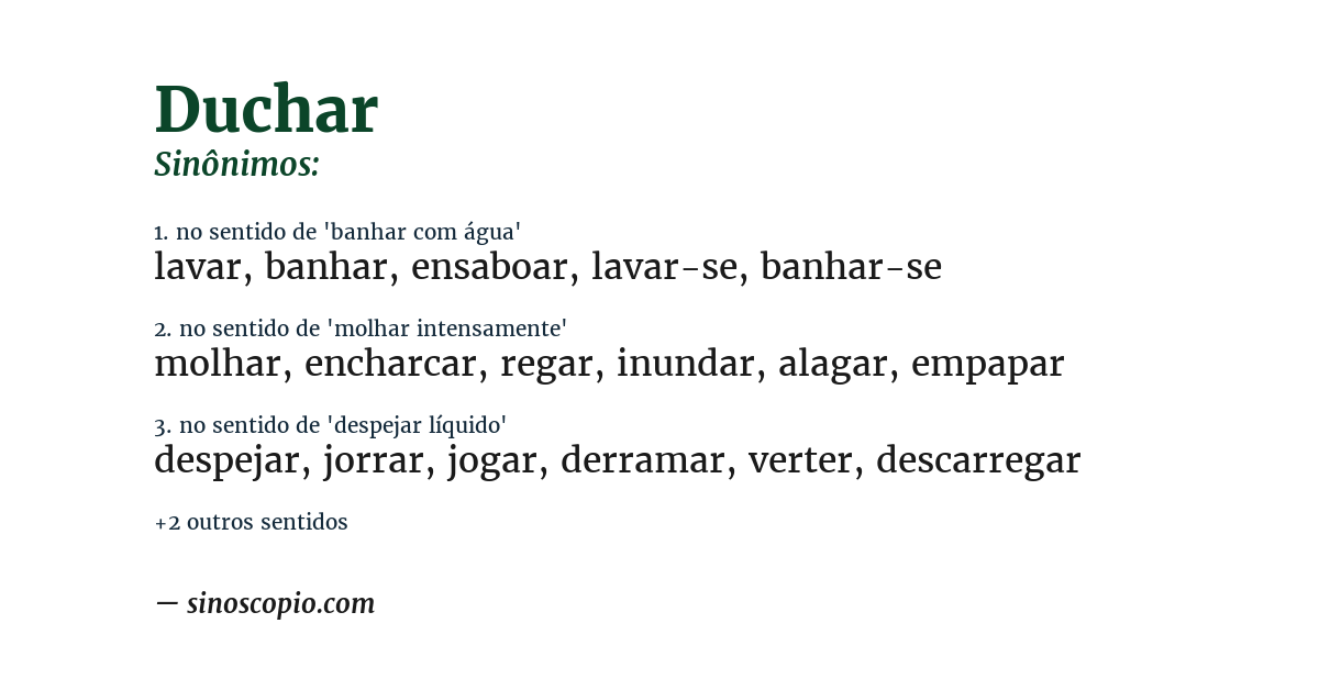 Sinônimo de duchar