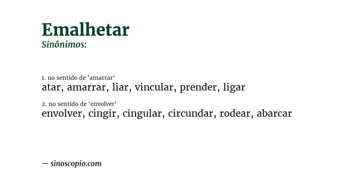 Sinônimo de emalhetar