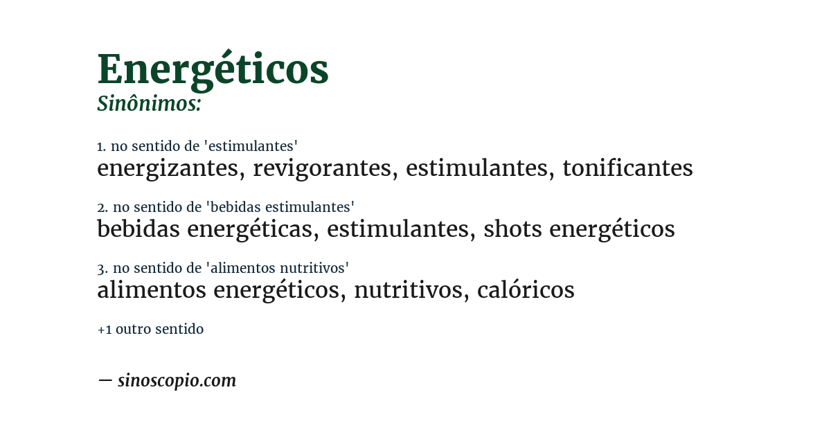Sinônimo de energéticos