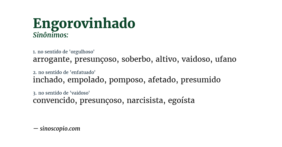 Sinônimo de engorovinhado