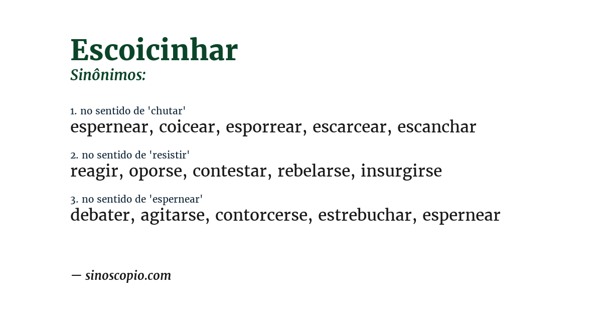 Sinônimo de escoicinhar