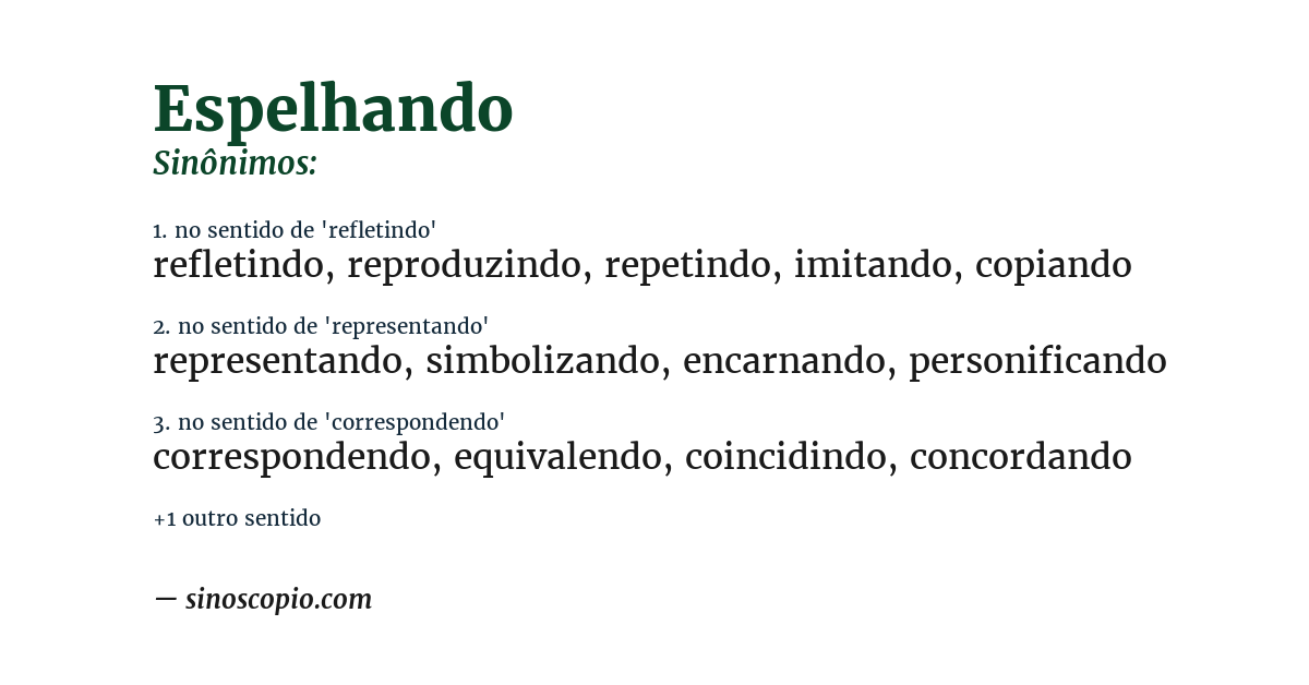 Sinônimo de espelhando