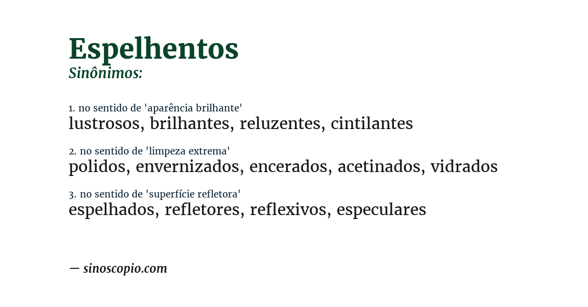 Sinônimo de espelhentos